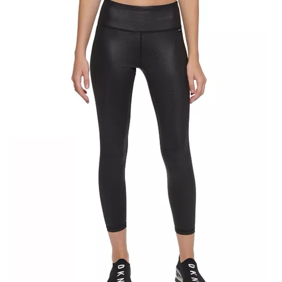 NEW DKNY faux leather crocodile print leggings XS - Picture 2 of 10